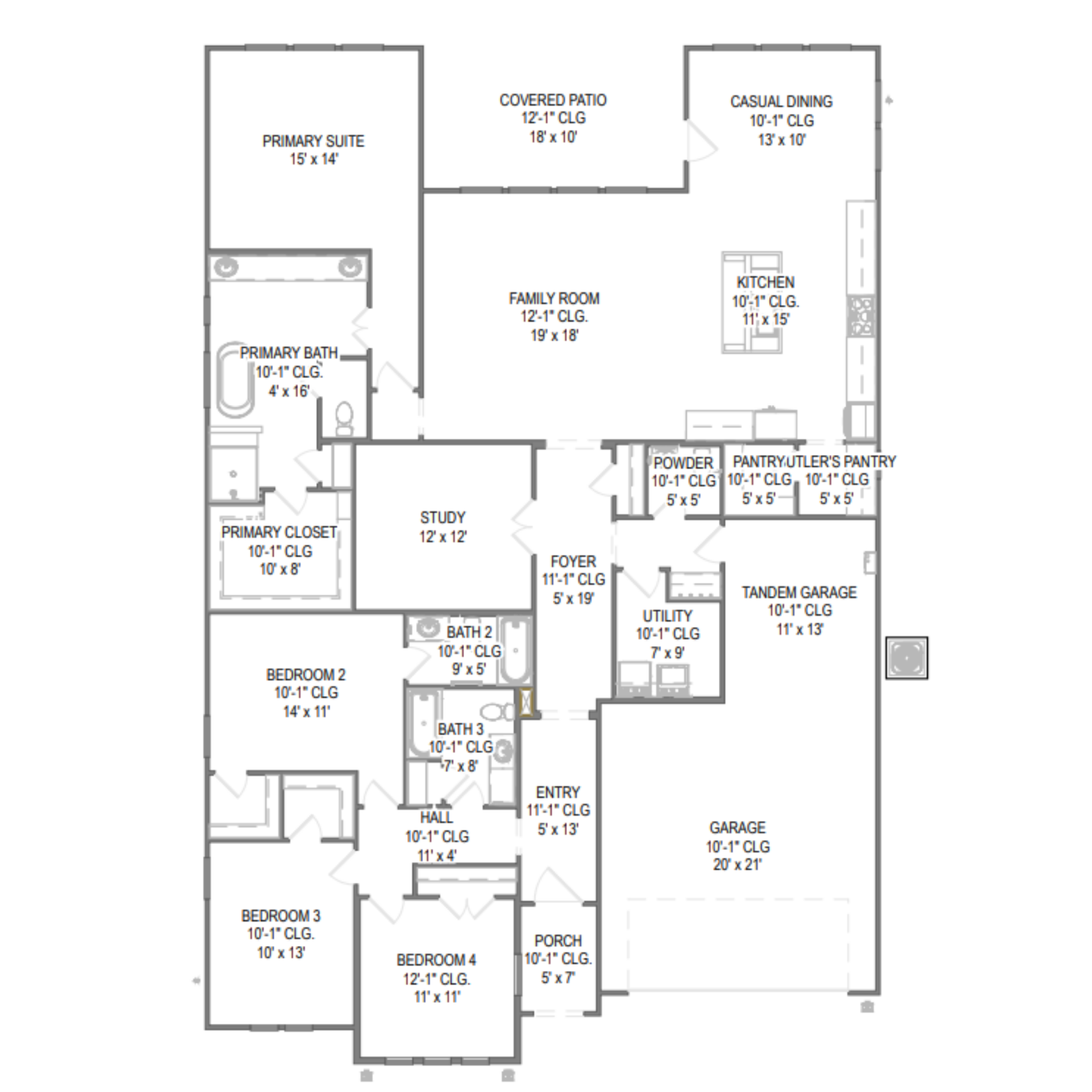 Hill Country floor plan drawing