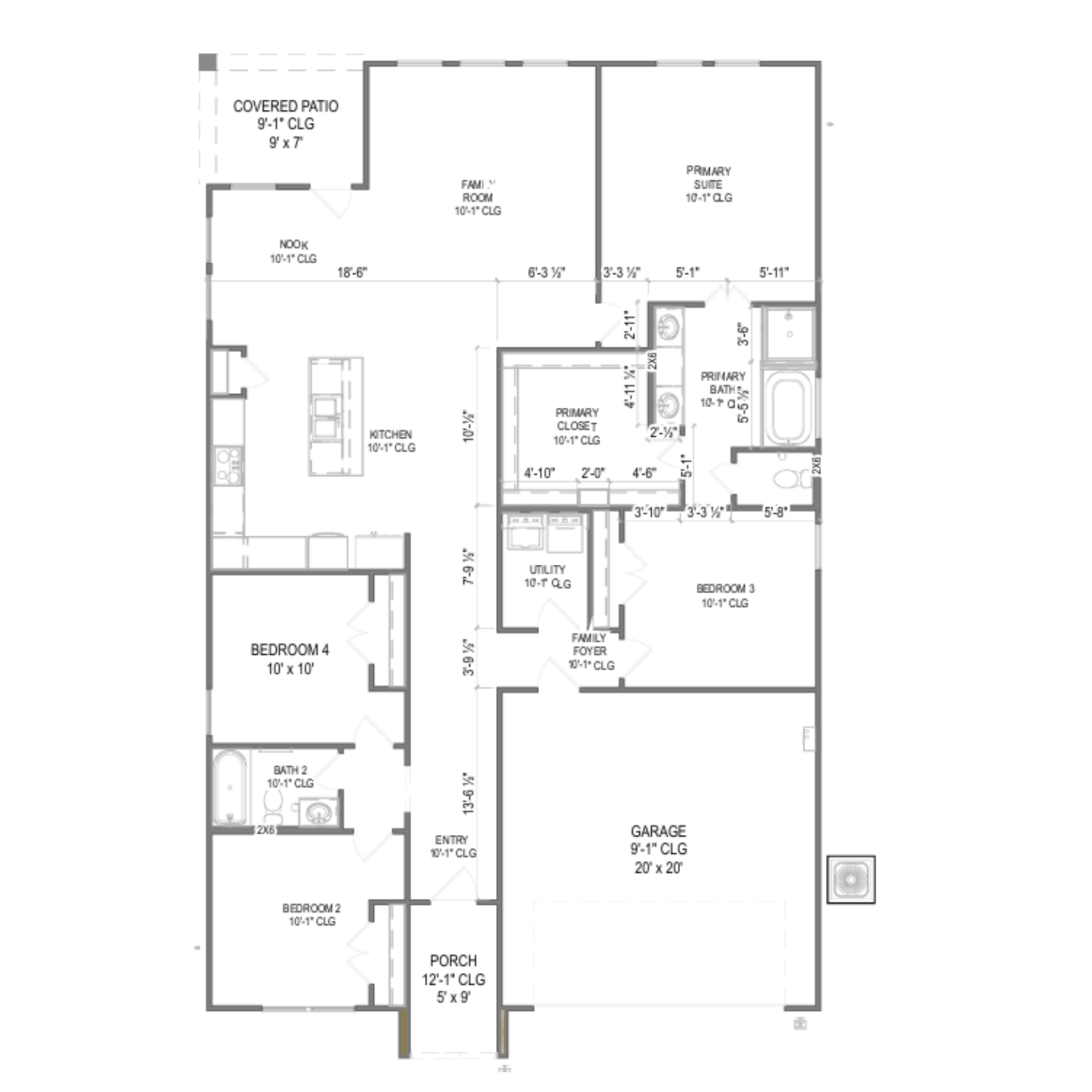 Cottonwood II floor plan drawing