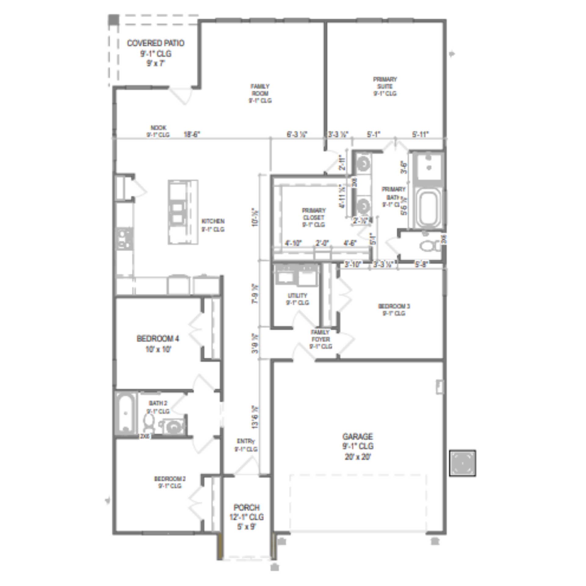 Cottonwood II floor plan drawing
