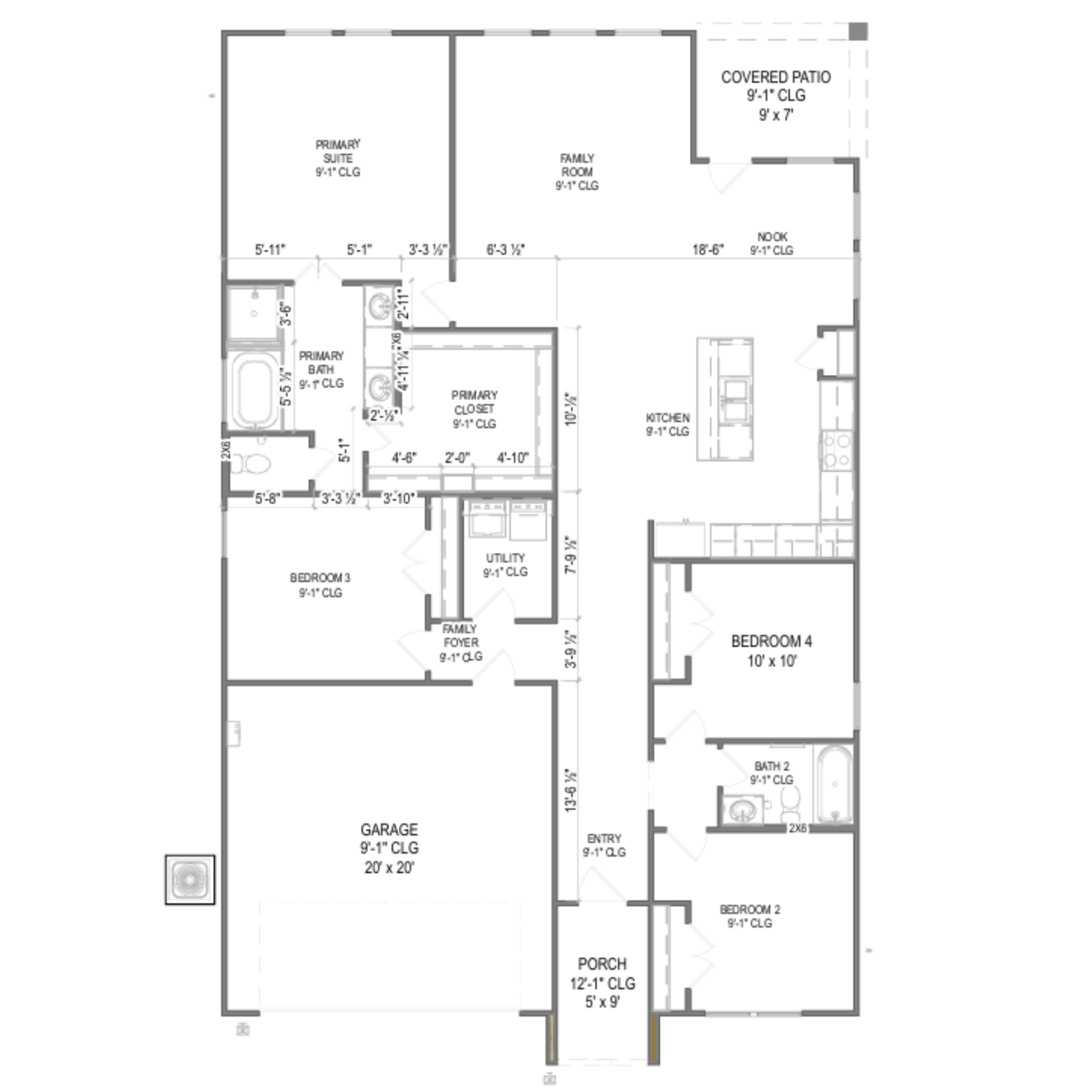 Cottonwood II floor plan drawing