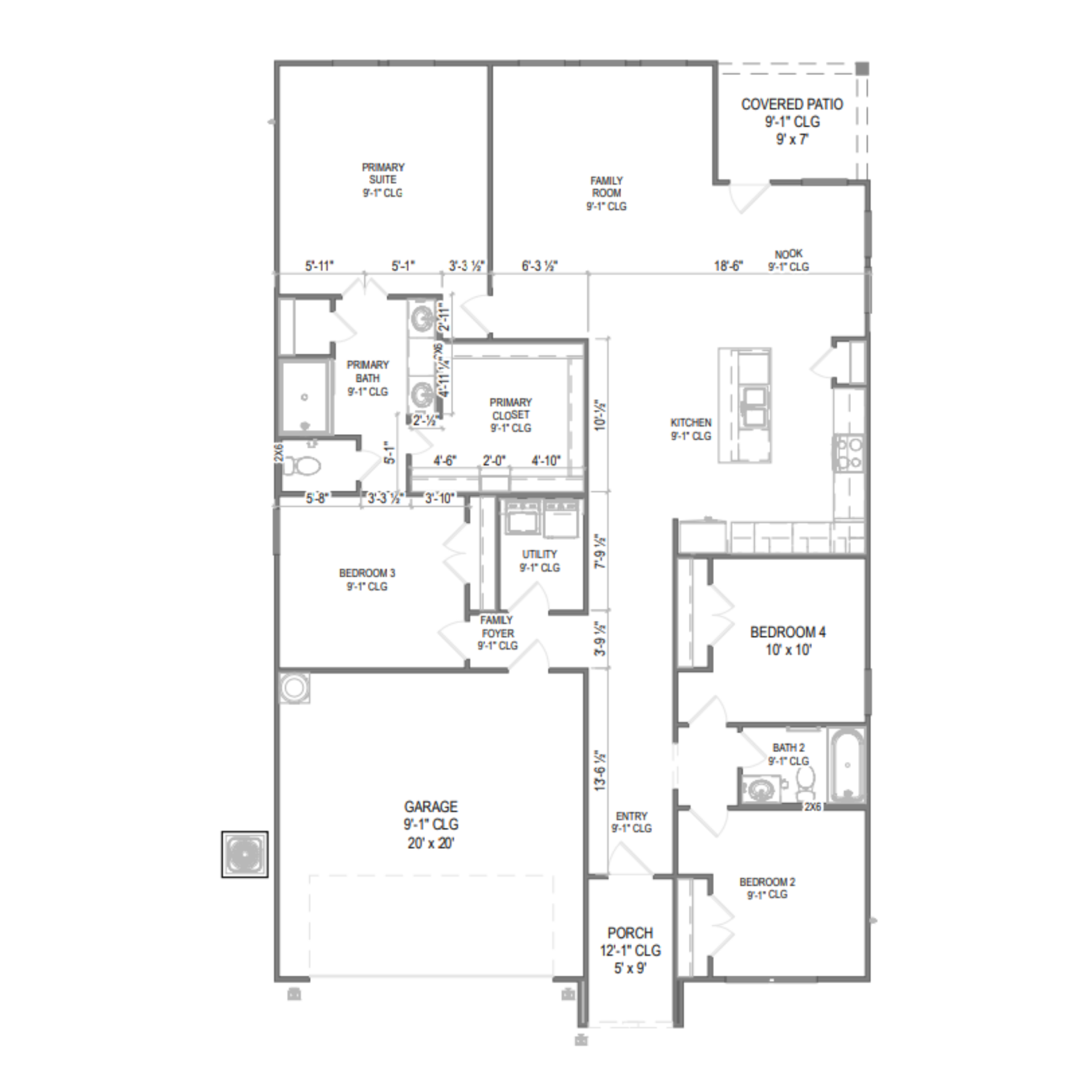Cottonwood II floor plan drawing